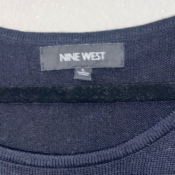 Nine West Black Sweater Dress with Red Hem Design Size L - Picture 2 of 4